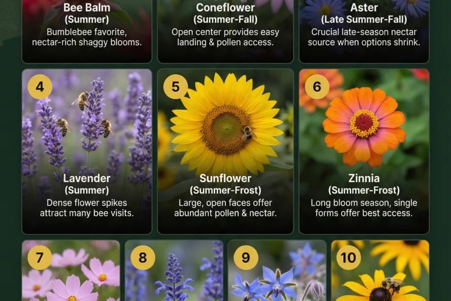 A close-up of vibrant daisies and bee on a flower, showcasing pollinator-friendly blooms for bees.