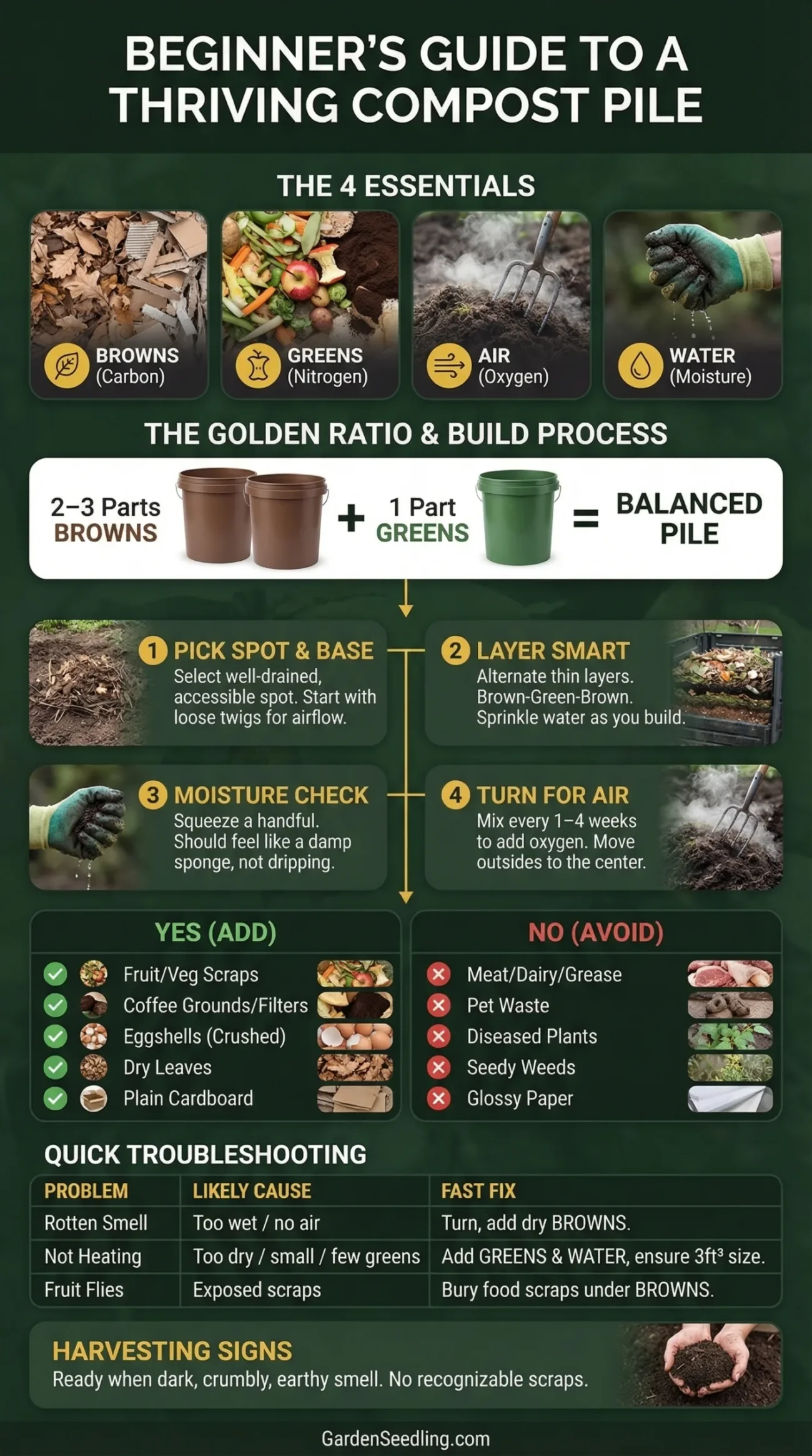 A compost pile with lush green plants and composting materials in a garden setting.