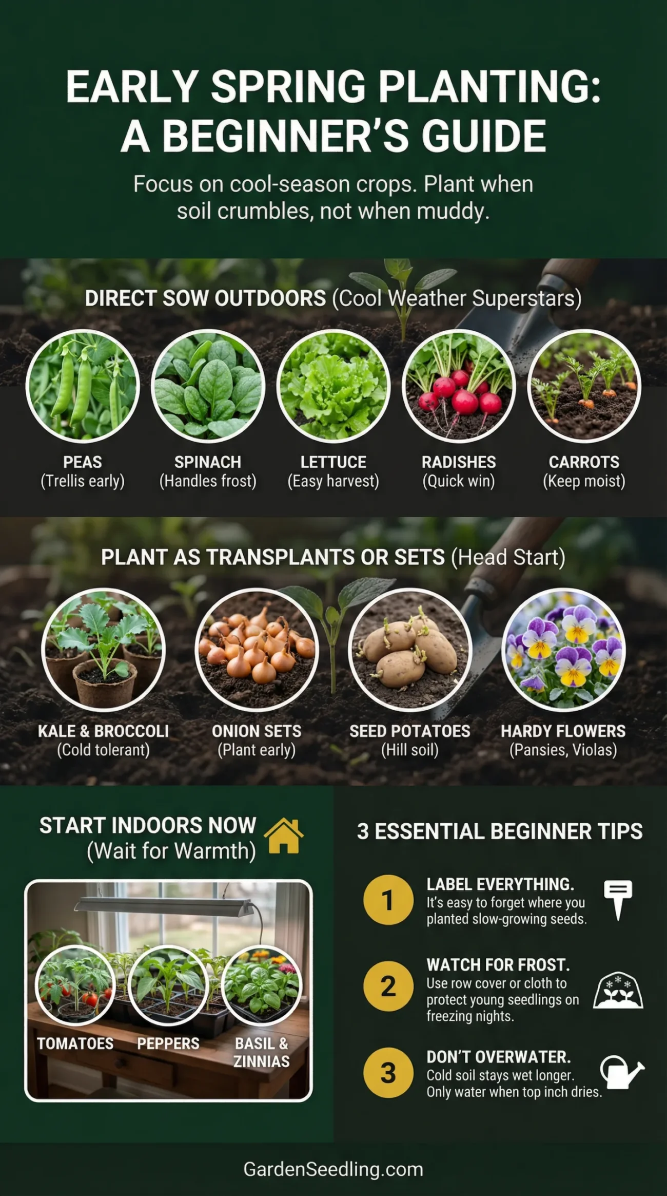 Bright pink tulips blooming in a garden bed during early spring.