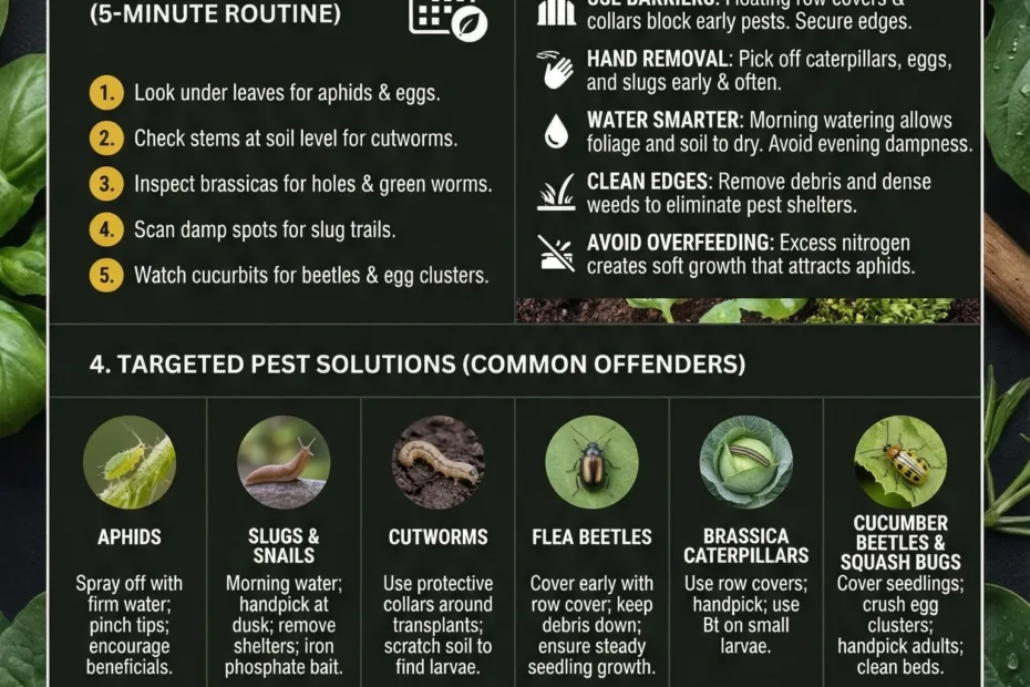 A gardener wearing gloves tends to blooming flowers in a spring garden.